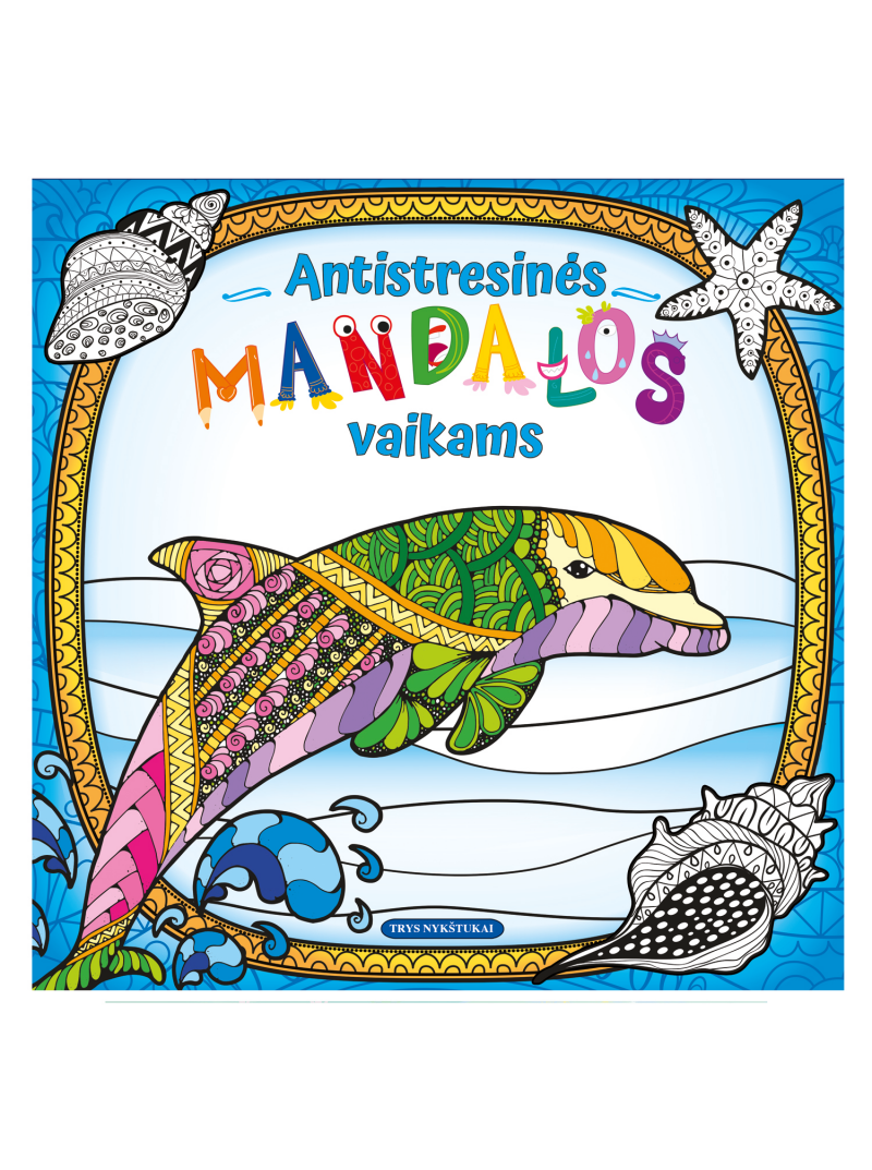 Antistresinės mandalos vaikams. Delfinas1{IMAGE}