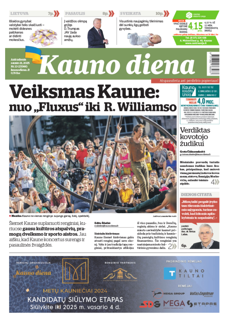 2026 m. 12 mėnesių prenumerata: Kauno diena (juridiniams asmenims)1{IMAGE}