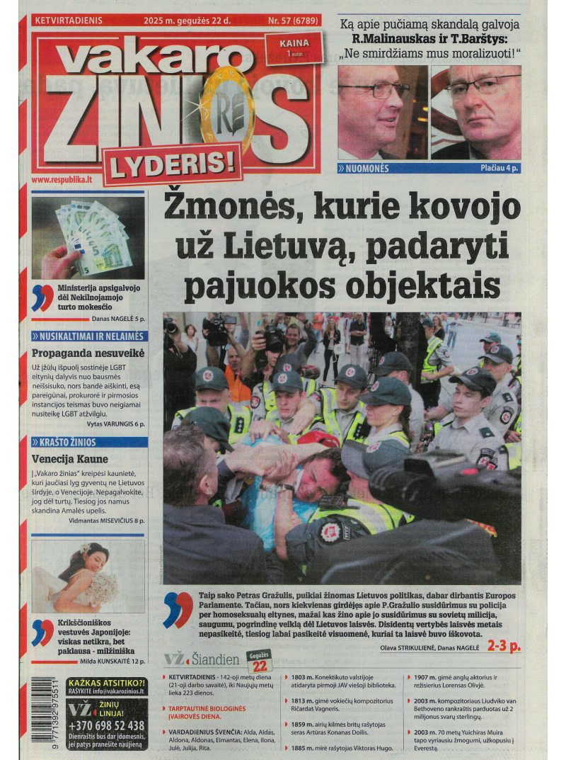 2026 m. prenumerata: Vakaro žinios (fiziniams asmenims savaitgalio numeris su TV publika)1{IMAGE}