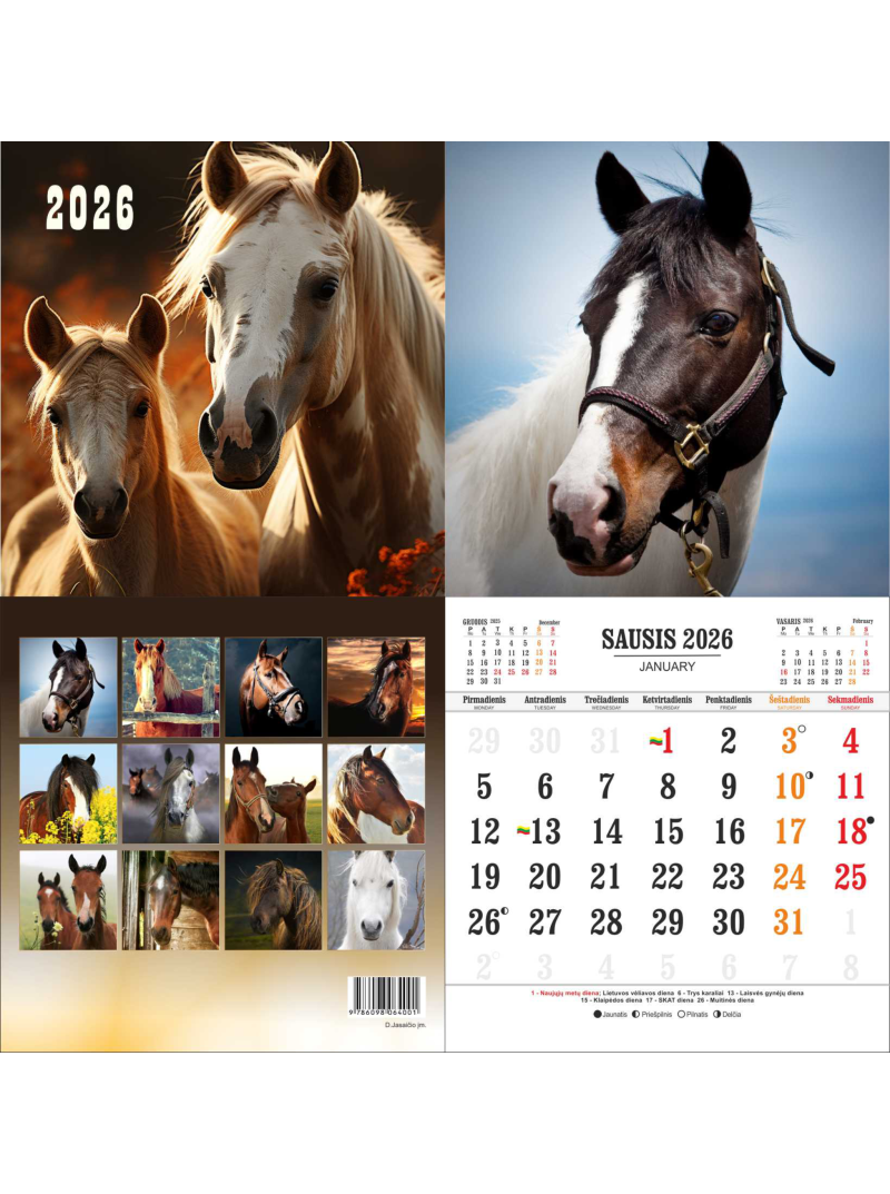 2026 Kalendorius. Žirgai1{IMAGE}