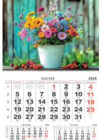 2026 vienos dalies sieninis kalendorius. Gėlės1{IMAGE}