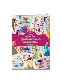 Princesės. Spalvinimas ir užduotėlės su lipdukais1{IMAGE}