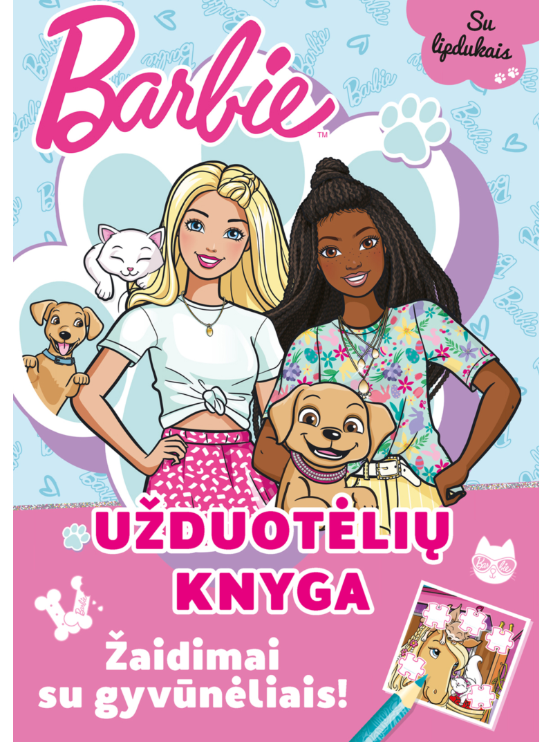 Barbie. Žaidimai su gyvūnėliais. Užduotėlių knyga1{IMAGE}