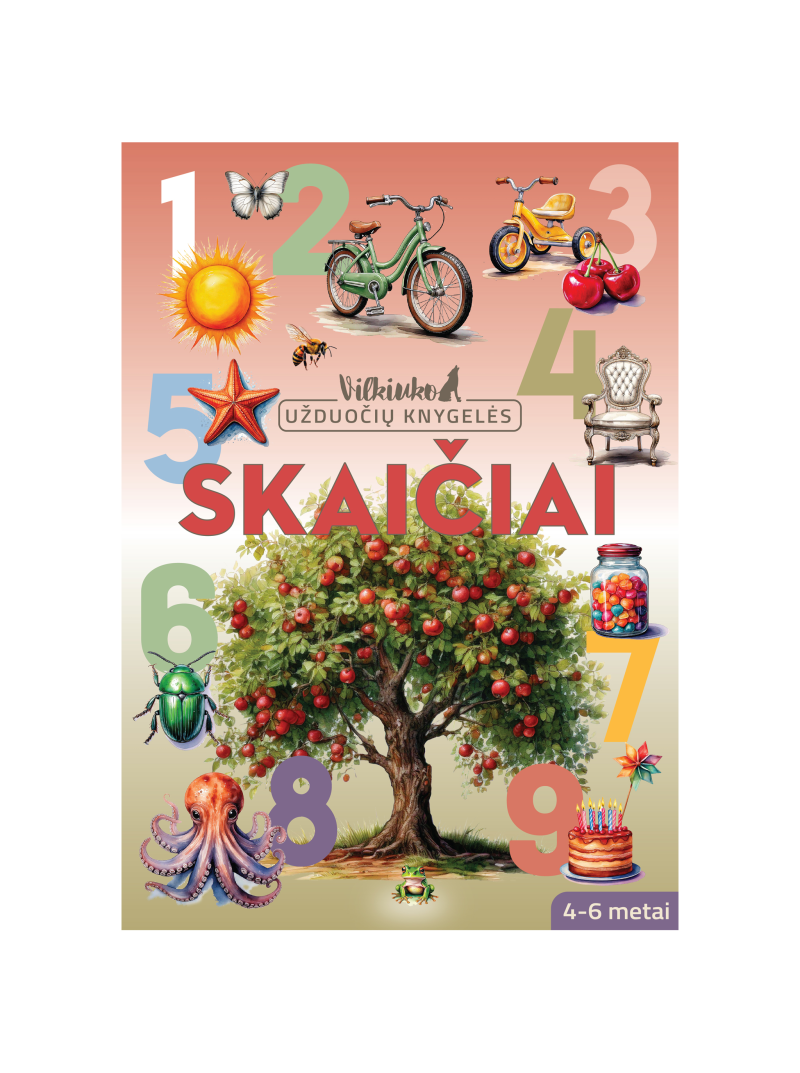 Skaičiai. Vilkiuko užduočių knygelė1{IMAGE}