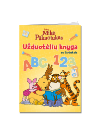 Mikė Pūkuotukas. Užduotėlių knyga su lipdukais: 123 ir ABC1{IMAGE}