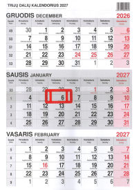 2027 mažas sieninis 3 dalių kalendorius. Šunys2{IMAGE}
