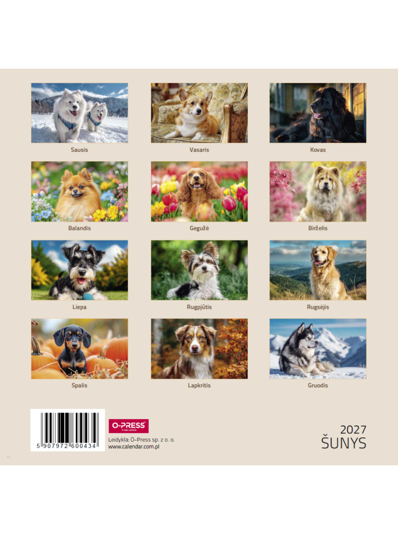 2027 kalendorius. Šunys 33x331{IMAGE}