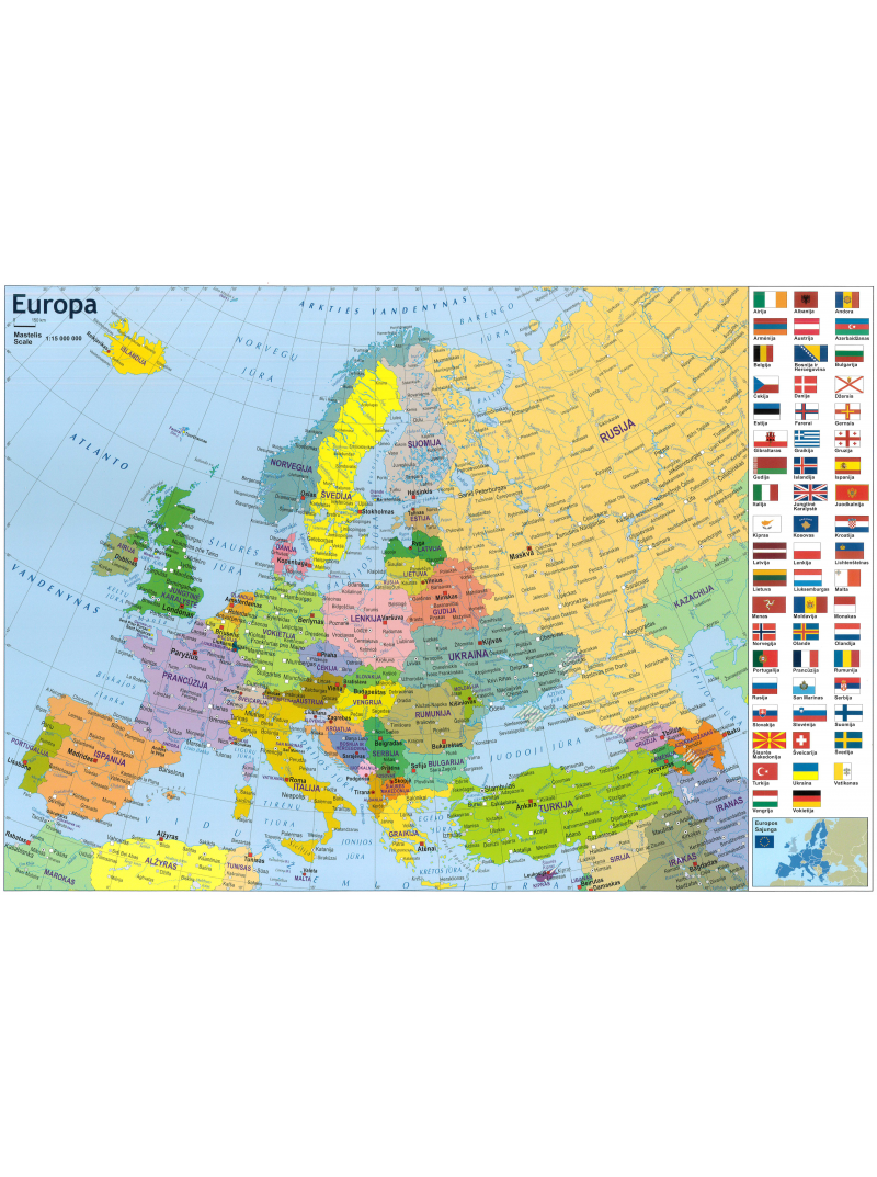 Europos politinis ir gamtinis žemėlapis