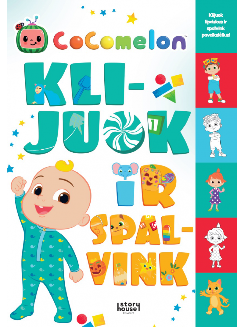 Cocomelon. Klijuok ir spalvink1{IMAGE}