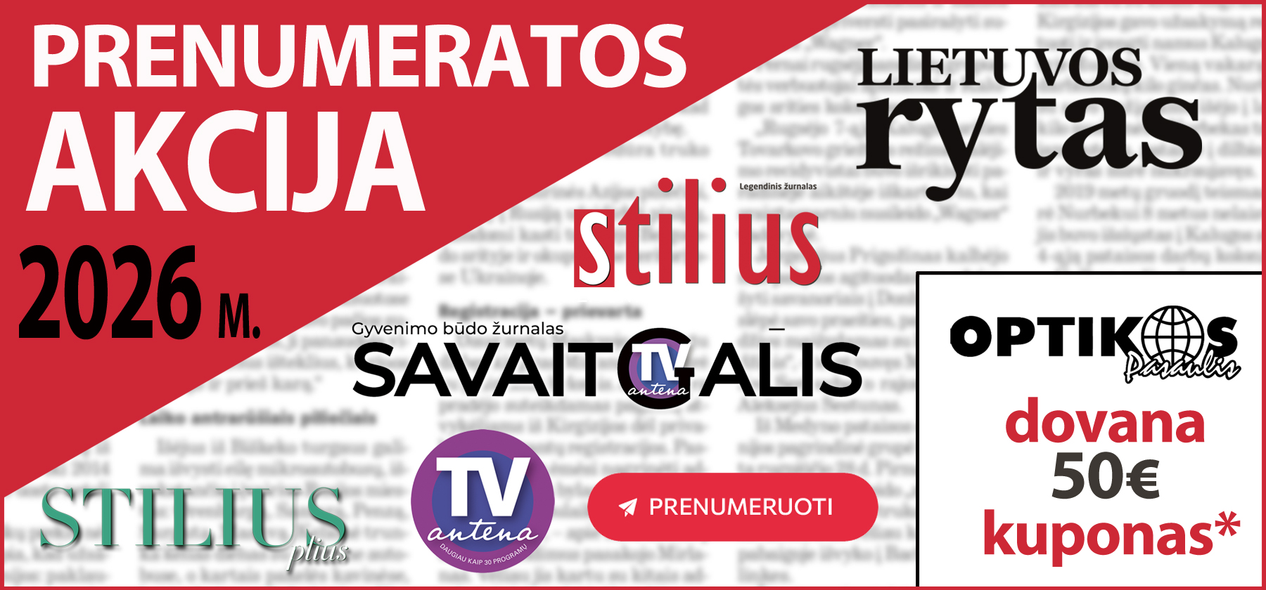 2026 m. Lietuvos ryto prenumerata